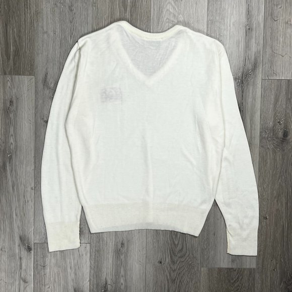 Vintage 1988 76th Grey Cup Ottawa Le Sport Acrylic Cream Medium V-Neck Sweater - Picture 8 of 8